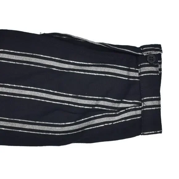A6 NEW BELLA DAHL Black Striped Lurex Rayon Covered Buttons Shirt Dress Size XS - Picture 6 of 7